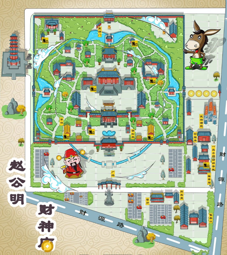 云岩寺庙类手绘地图